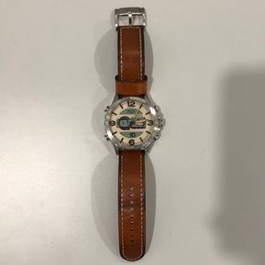 Fossil Nate Analog-Digital Watch w/ Leather Straps